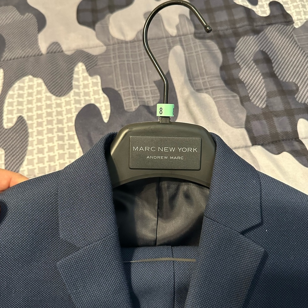 Navy Plaid Suit ANDREW MARC BOYS size 8